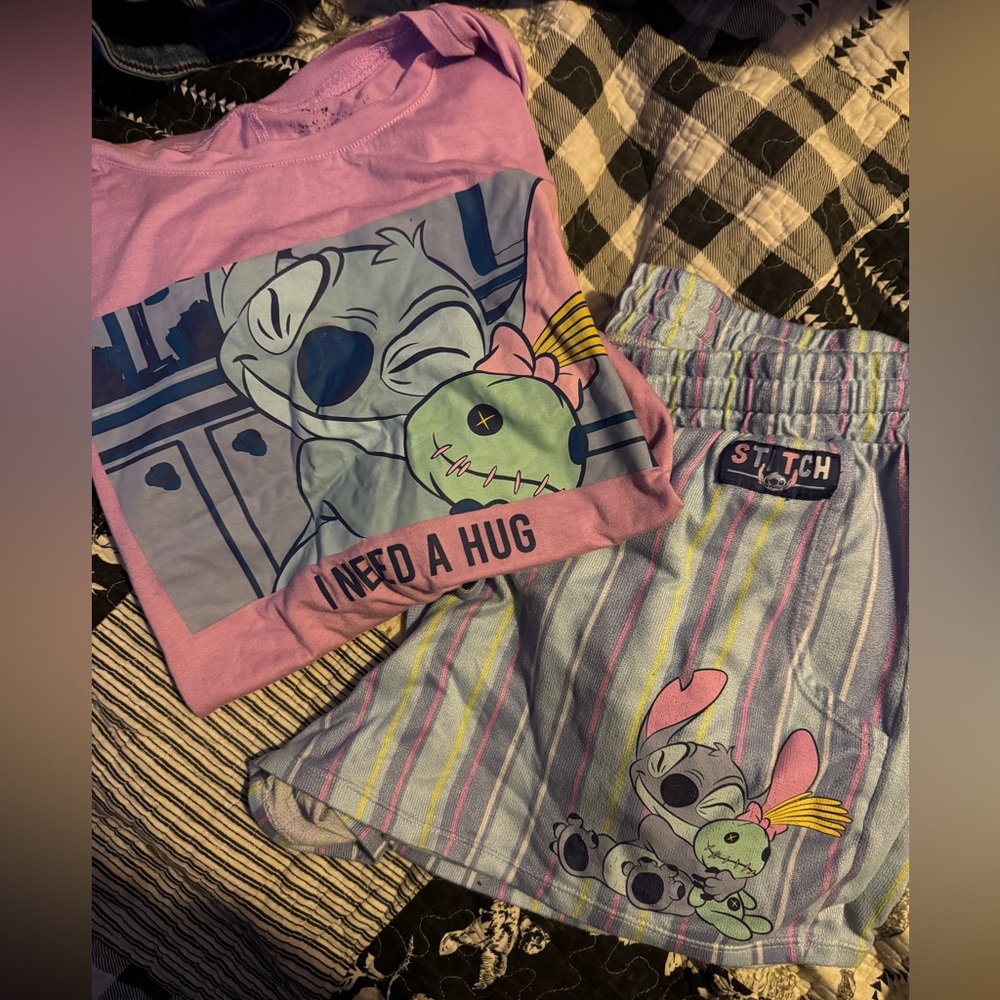 Stitch Kids Pajamas Set - Pink and Blue